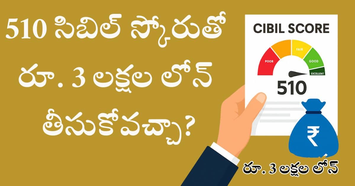510 CIBIL Score Personal Loan Options