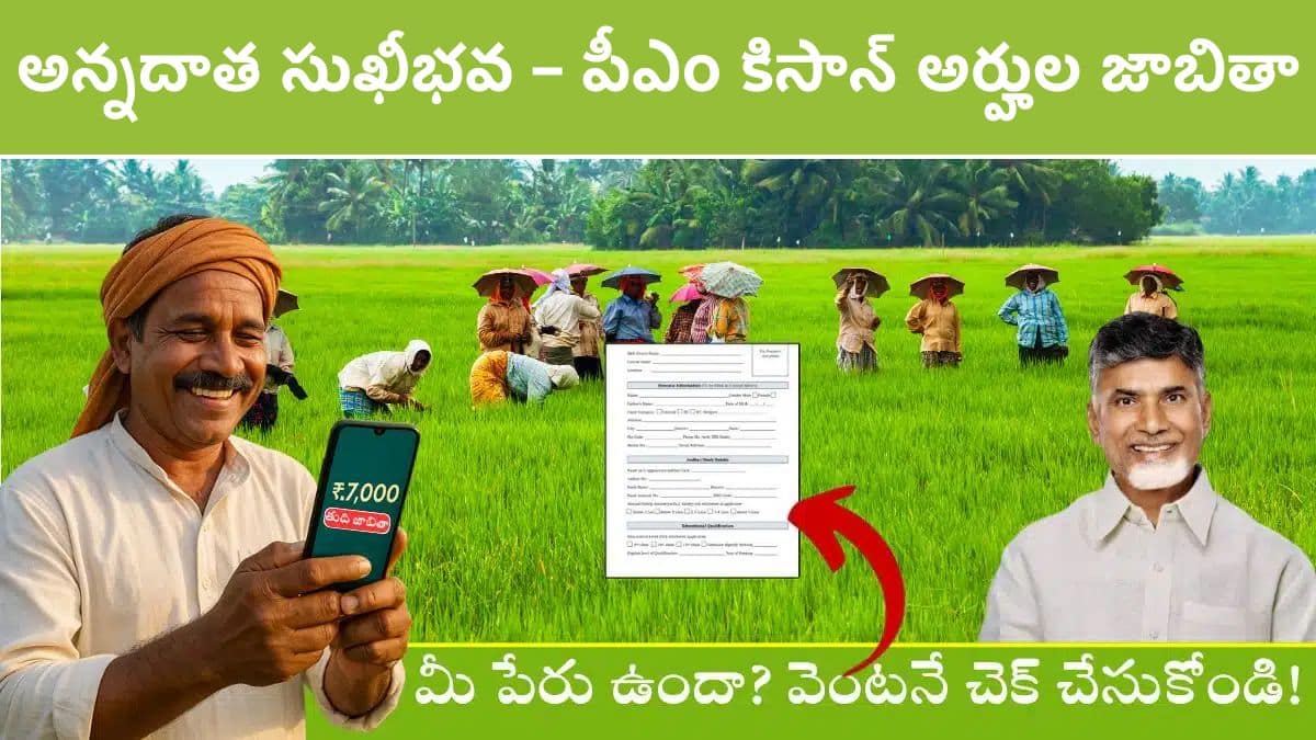Annadath Sukhibhava and PM Kisan 2025 Eligible list Released